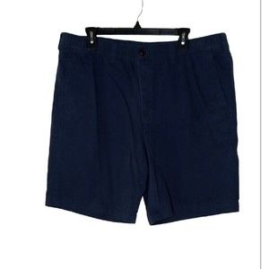 Eddie Bauer Shorts Mens 38 Blue Chino Pleated Outdoor Casual Cotton Pockets